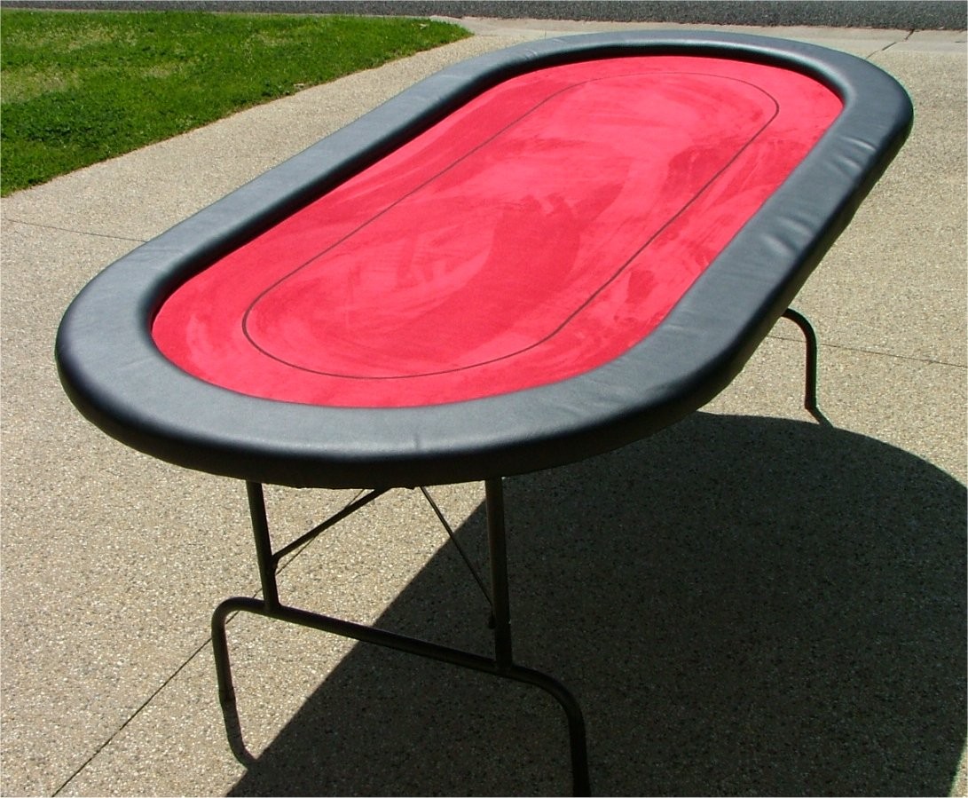 Premium 84" Oval Red Poker Table w/ Betline