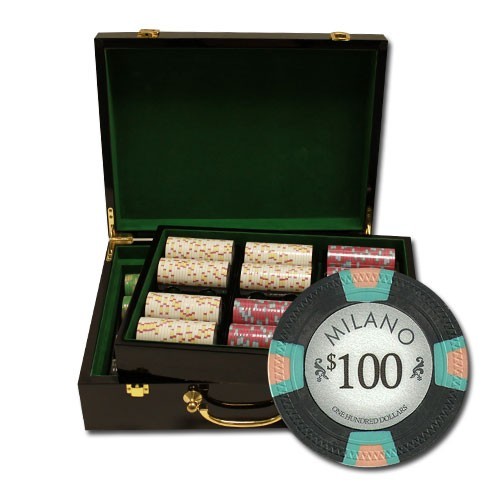 500pce Milano 10g Clay Poker Chip Set in High Gloss case