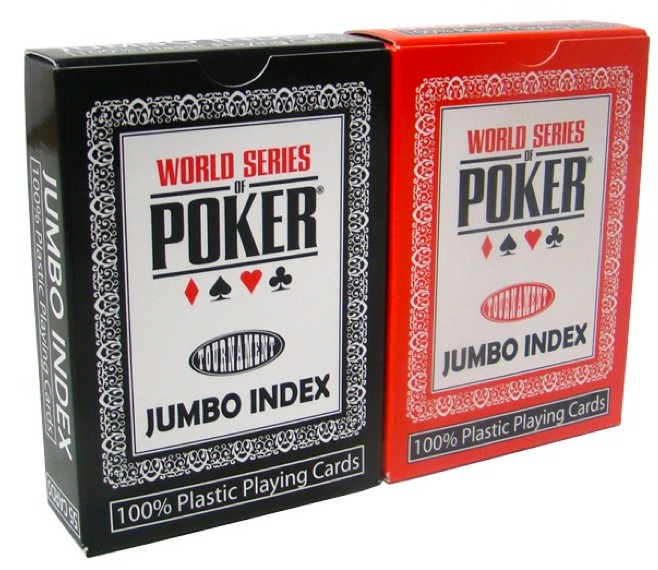 Modiano WSOP Plastic Playing Cards - Black and Red Twin Deck Set 