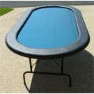 Premium 84" Oval Blue Suited Speed Cloth Poker Table