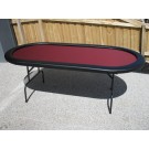 Premium 84" Oval Burgandy Suited Speed Cloth Poker Table