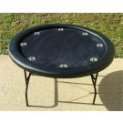Premium 52" Round Black Poker Table w/ Stainless Steel Cups