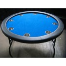 52" Round Blue Poker Table w/ Jumbo Stainless Steel Cups