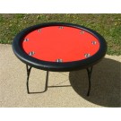 52" Round Red Poker Table w/ Stainless Steel Cups