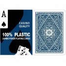 Blue 100% Plastic Poker Playing Cards - Jumbo Index 