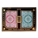 KEM Arrow Poker Size Red Blue Wide Jumbo Index 2 Deck Plastic Playing Card Set