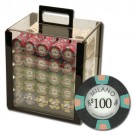 1000pce Milano 10g Clay Poker Chip Set in Acrylic Cube Case